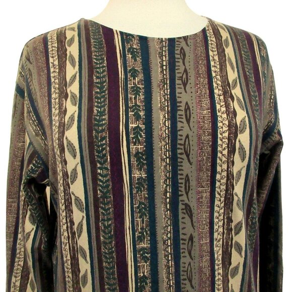 Woolrich Womens 100% Cotton Long Sleeve Pullover Top Leaf & Vine Print Sz S - Picture 3 of 6